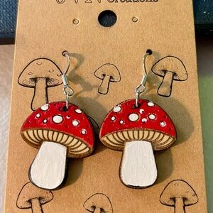 Charming Red Mushroom Earrings